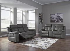 Ashley Furniture - Jesolo Dark Gray Reclining Sofa & Console Love
