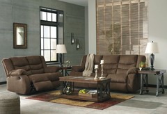Ashley Furniture - Tulen Chocolate Reclining Sofa&Reclining Loveseat