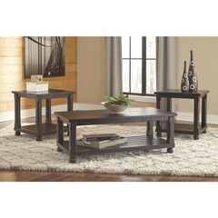 Ashley Furniture - Mallacar - Black Coffee & End Tables Set