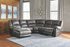 Ashley Furniture - 5pc Nantahala Slate ZeroWallRCL&RCL w/LAF Chaise