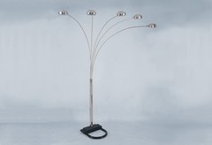 Crown Mark - Peacock Shade Floor Lamp Pewter 82"H
