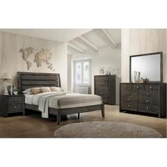 Evan Grey King Bed,Dresser,Mirror,Nightstand&Chest