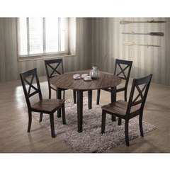 Lane - A La Carte Black Round Dining Table & 4 Chairs