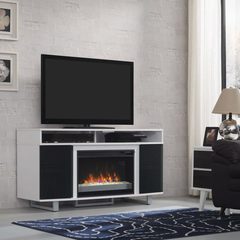 Classic Flame - Enterprise White 56" Media Mantel w/Fireplace