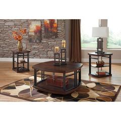 Ashley Furniture - Challiman - Rustic Brown Coffee & End Tables Set