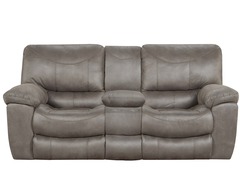 Trent Charcoal Recl Loveseat w/Console
