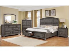 CrownMark - Lavonia Queen Bed w/Storage FB, D/M, NS, & Chest