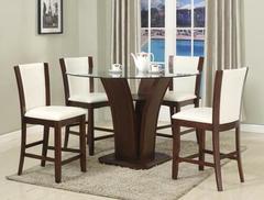 Camelia Glass Counter Hght Dinette w/ 4 Chairs ESP