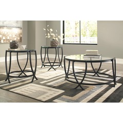 Ashley Furniture - 3pc Tarrin Black Coffee and End Tables Set