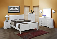 Louis Philip White Full Bed, D/M, NS & Chest