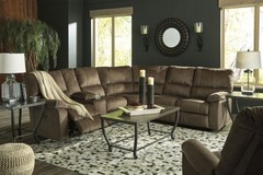 Ashley Furniture - Urbino Mocha 3xReclining 3pc Sectional