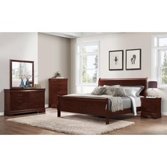Louis Philip Cherry Full Bed, D/M, NS & Chest