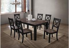 Lane - A La Carte Black Rect 66" Dining Table & 6 Chairs