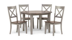 Lane A La Carte White Round Dining Table & 4 Chairs