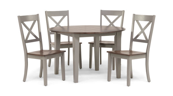 Lane A La Carte White Round Dining Table & 4 Chairs