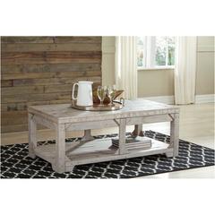 Ashley Furniture - Fregine Whitewash Coffee Table with Lift Top